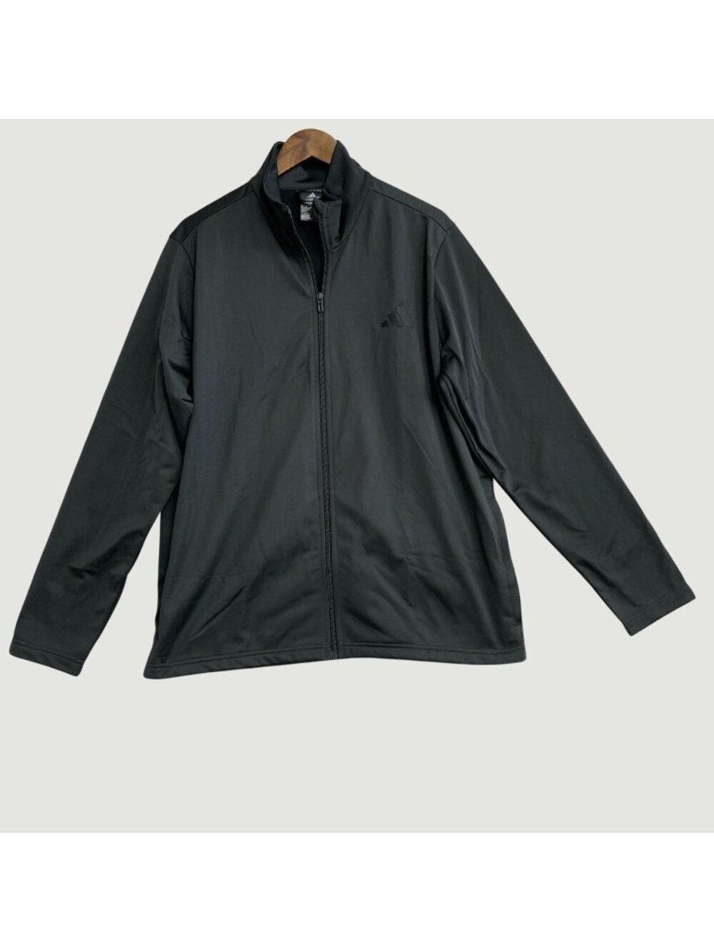 Adidas Men's XL  Black Full Zip Tricot Track Jacket Athletic Performance  i1871